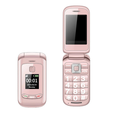 MAFAM Retro Flip Phone &ndash; Big Button Easy Dial SOS Ready Pink / Standard
