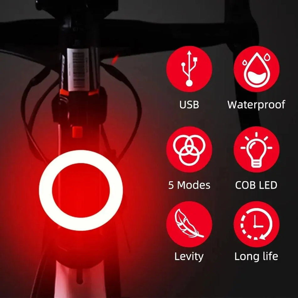 USB oplaadbare fietsachterlicht met meerdere verlichtingsmodi, zadelpenlicht