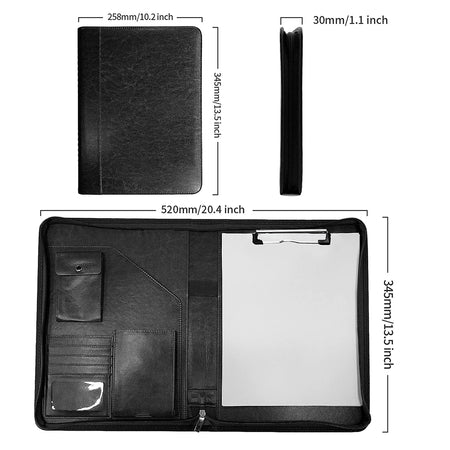 Multifunctional A4 Conference Folder | Leather Document Organizer 2024