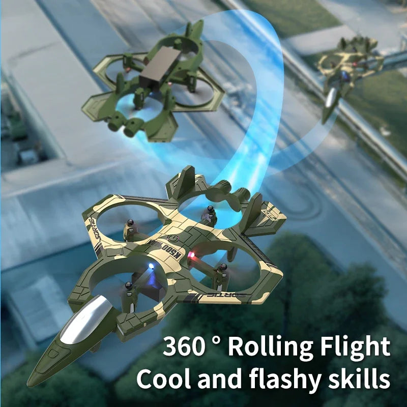 K500 MAX RC Plane Fighter 2.4G - 360 Degree Flips LED