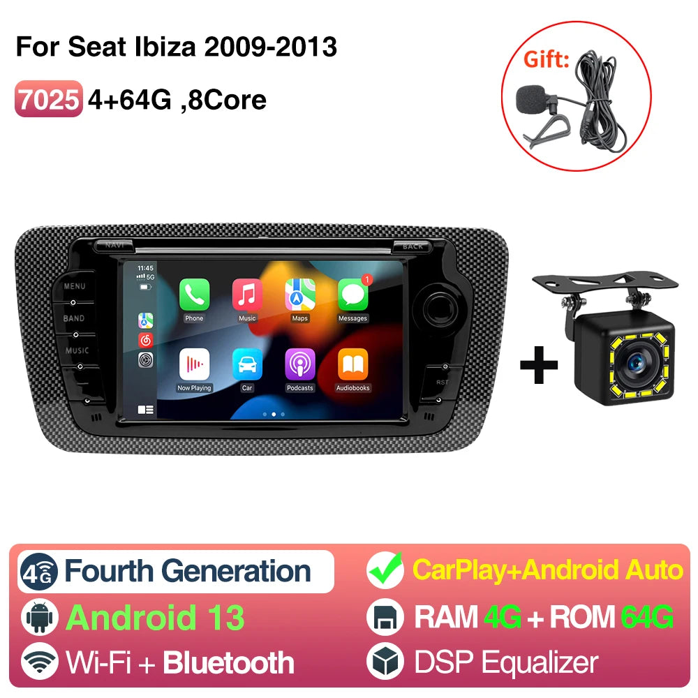 7Inch Car Radio For Seat Ibiza 2009-2013 &ndash; CarPlay GPS XYT7025MIC12LED