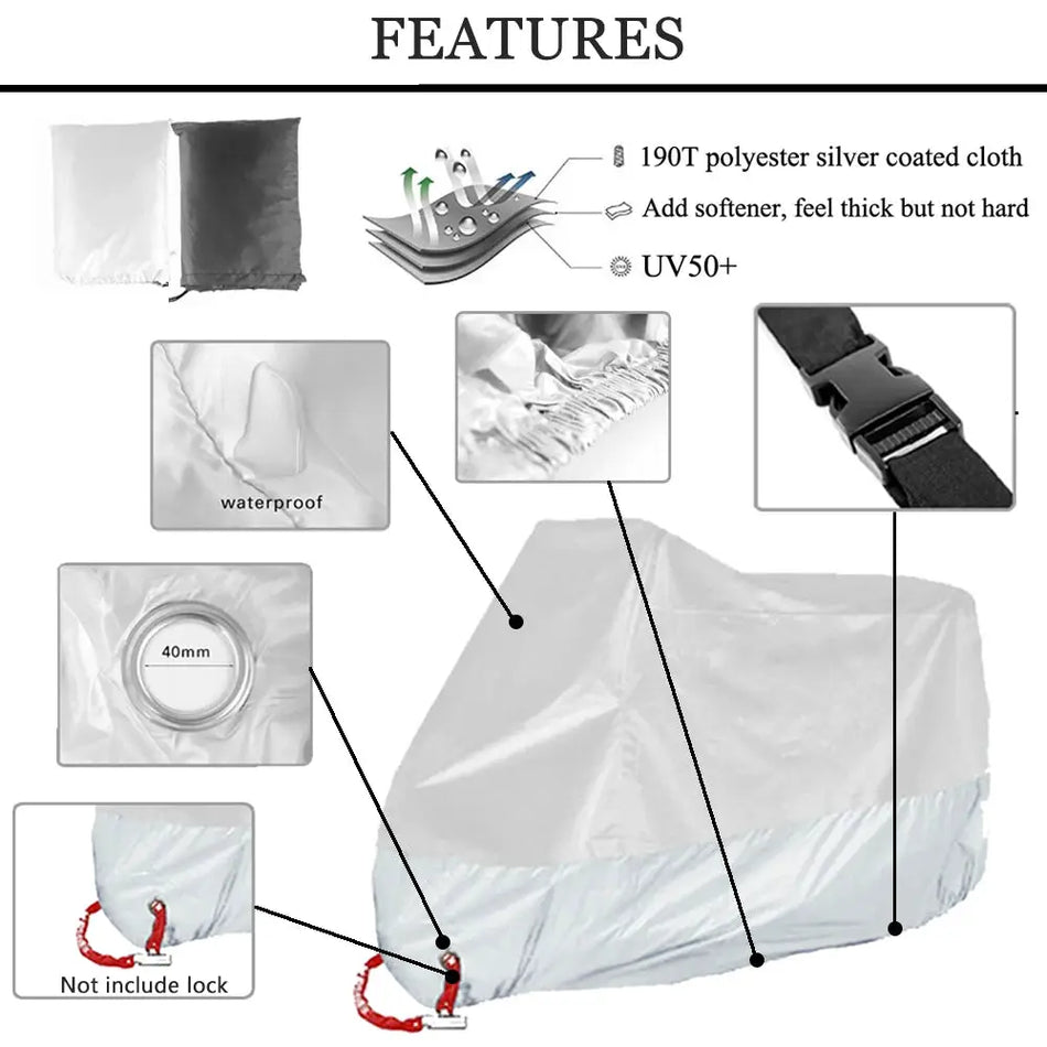Motorcycle Waterproof Full Cover For BMW R1250GS Adventure R1200GS/ADV GS1250 Outdoor UV Protector Rain Dust Sunshade Protective by InterCyprus Trading Ltd