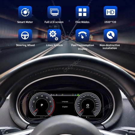 AUTOABC 10.25' LCD Digital Dashboard Cluster Wireless CarPlay Android Auto FOR AUDI TT 2008-2014 year Screen mirroring function by InterCyprus Trading Ltd