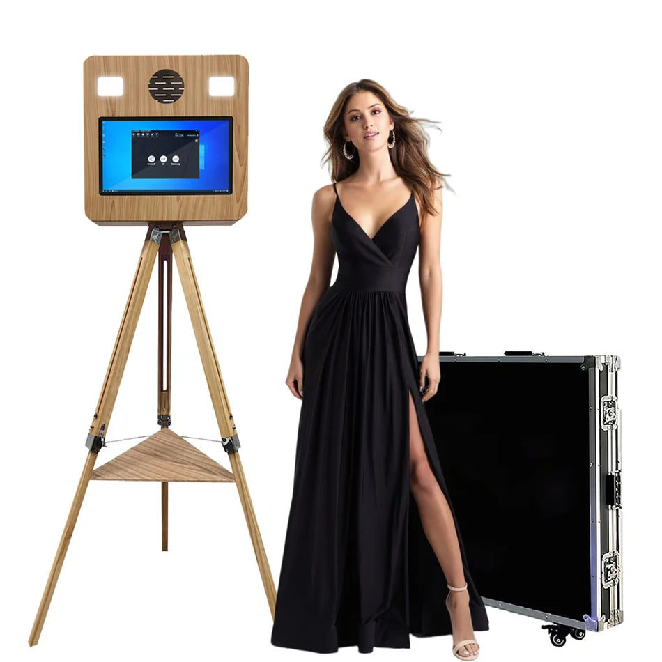 Pārnēsājamais 15Inch Touch Screen Mirror Booth With Flight Case