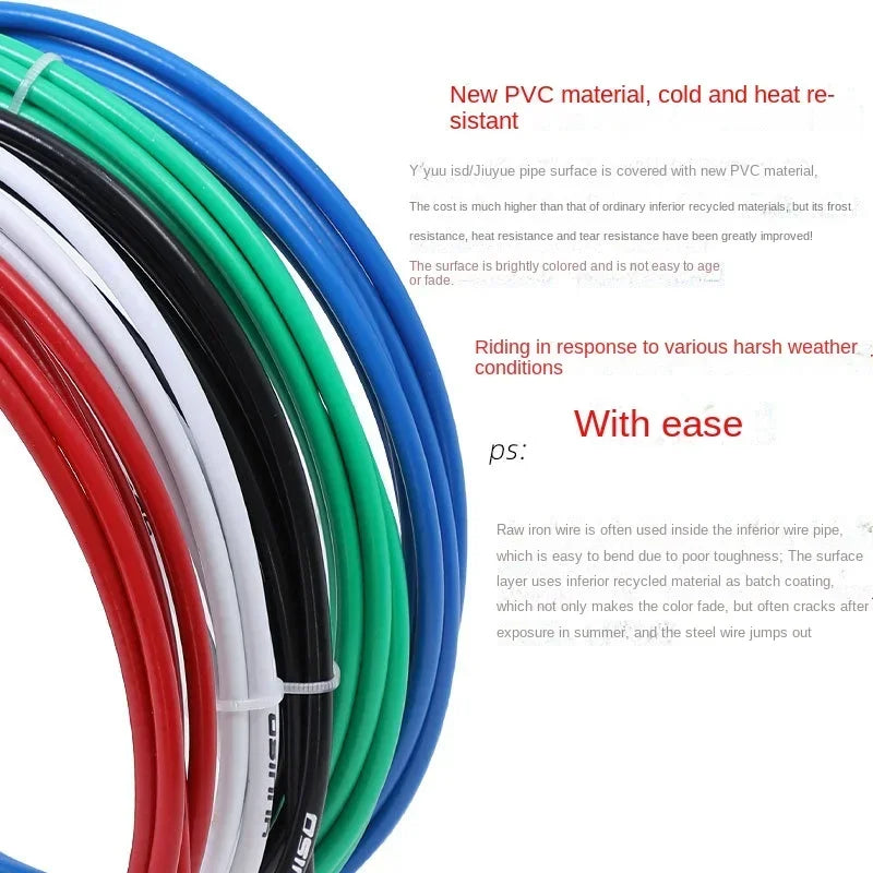 Juego universal de fundas para cables de bicicleta para bicicletas de montaña, carretera y plegables, acero inoxidable