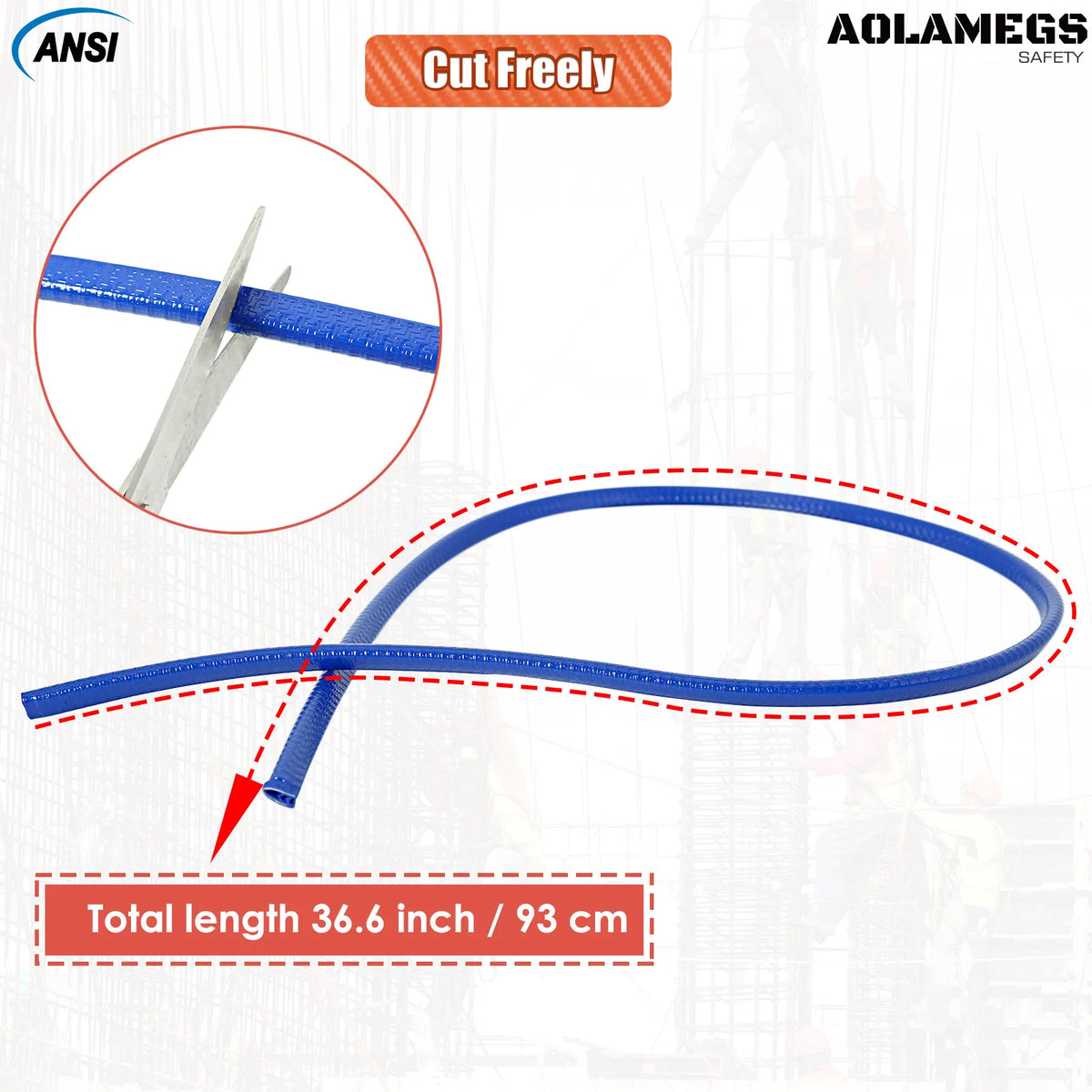 Aolamegs PJ2033 Anti Collision Strips &ndash; Non Slip Rubber Blue 93cm