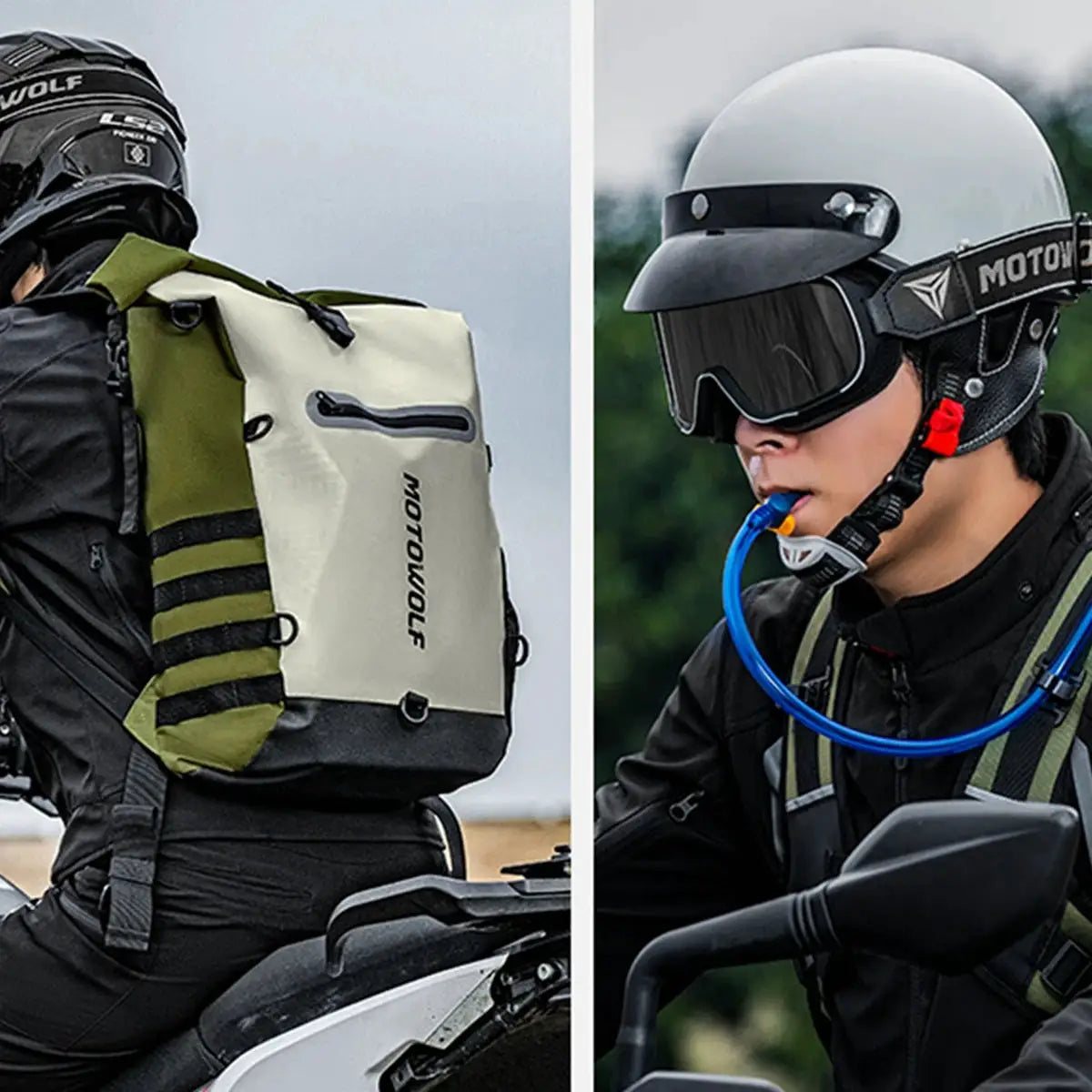 Motorcycle Outdoor Cycling Dual Backpack Sports Multi Purpose Helmet Bag Large Capacity Backpack Portable Drinking Water Backpac by InterCyprus Trading Ltd