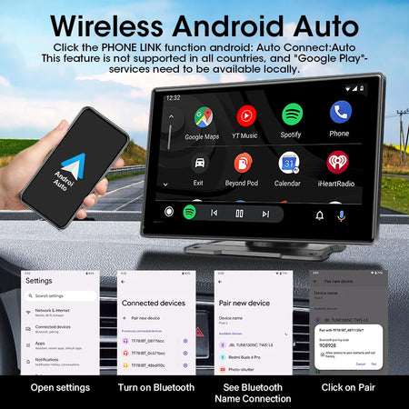 JMCQ 10 Inch CarPlay Screen &ndash; Wireless CarPlay Android Auto