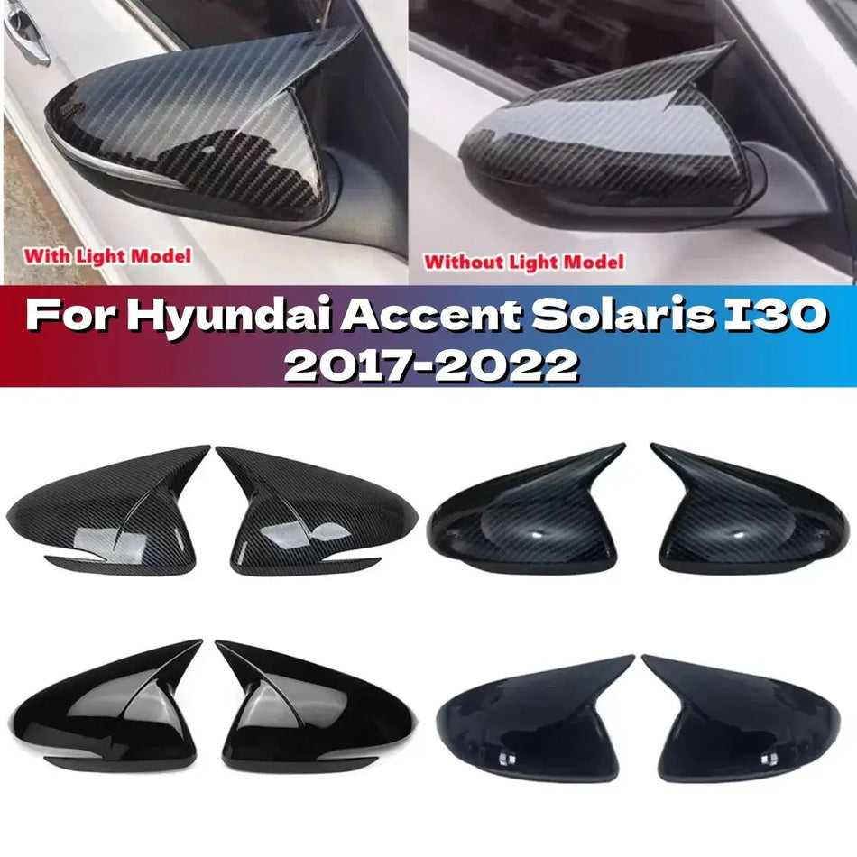 Side Mirror Cover Trim Strips for Hyundai Accent i30 2017-2022 by InterCyprus Trading Ltd