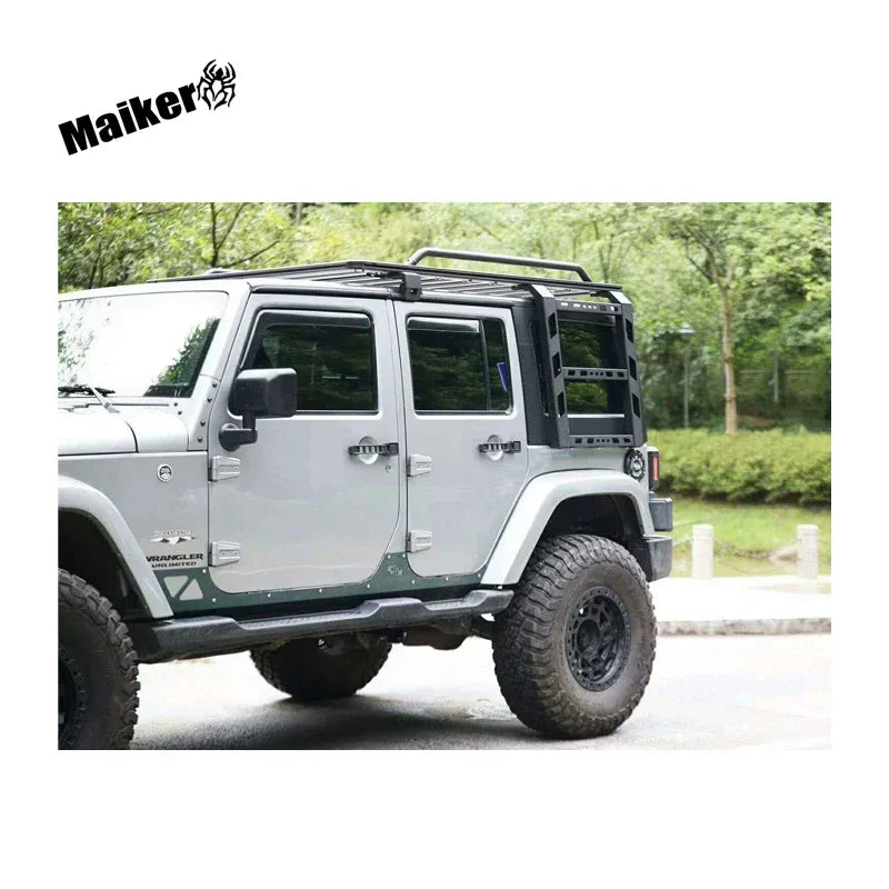Jeep Wrangler JK Alumīnija Jumta Statīvs Platforma Luggage, Melns, Heavy Duty, Easy Install