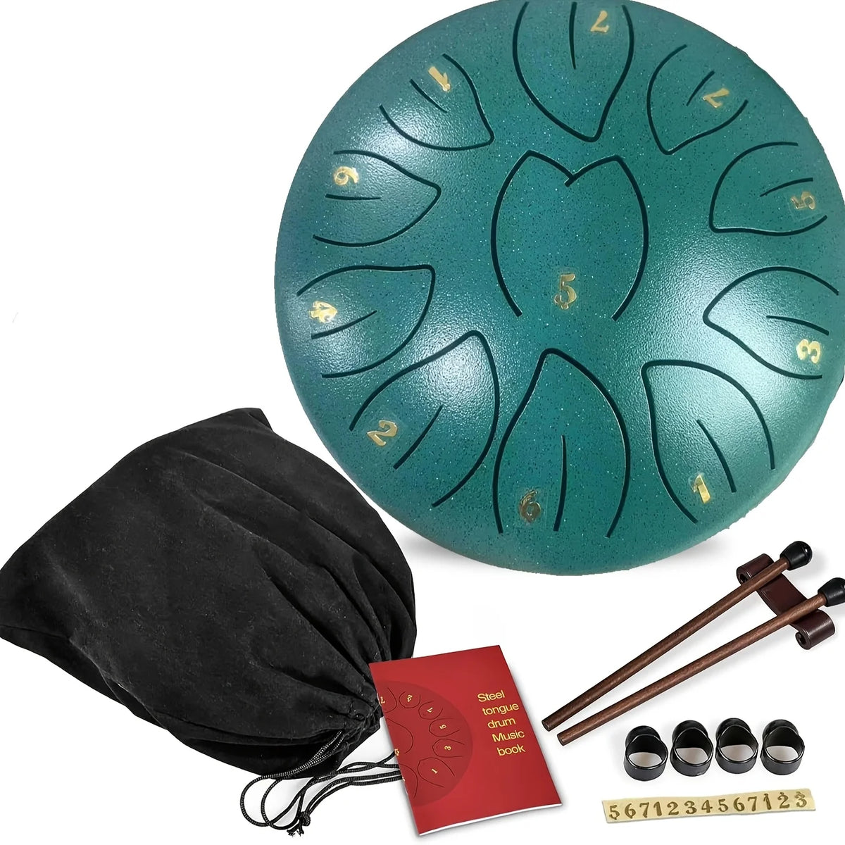 Outdoor Rain Drum 6 Inch 11 Note &ndash; Waterproof Rain Chime Malachite