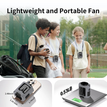 Outdoor Portable Waist Fan &ndash; Strong Airflow and LED Lighting