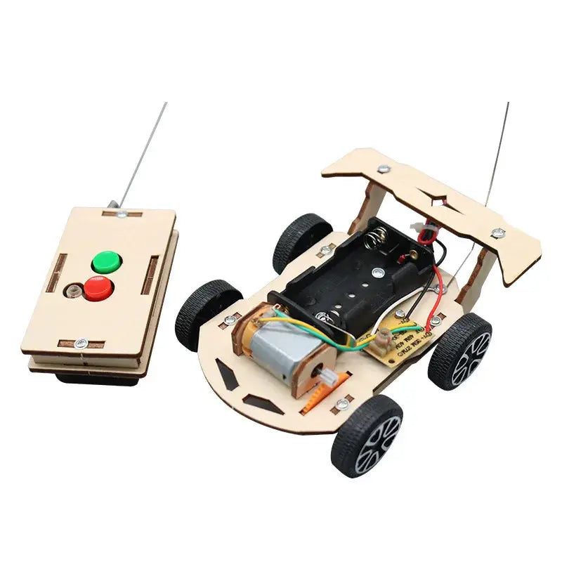 DIY Mini Solar Wireless Remote Control Car Toy Science Educational Toy Assembly RC Toys Wooden Car Vehicle Model For Kids by InterCyprus Trading Ltd