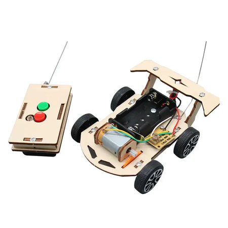DIY Mini Solar Wireless Remote Control Car Toy Science Educational Toy Assembly RC Toys Wooden Car Vehicle Model For Kids by InterCyprus Trading Ltd