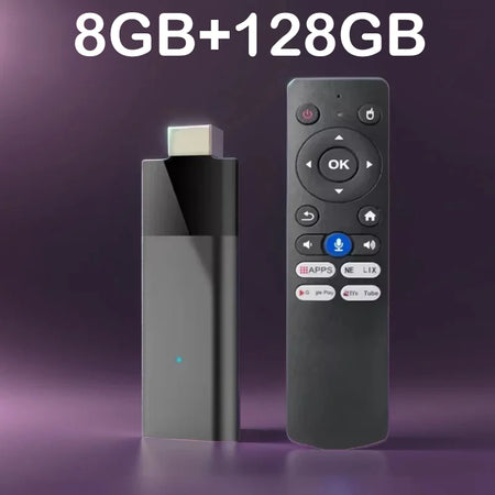 Mini Q12 8K Android TV Stick | Android 14 | Dual WiFi | Voice Remote