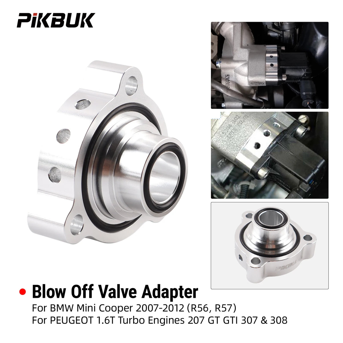 Aluminum BOV Adapter for BMW Mini Cooper S and Peugeot 1.6 Turbo by InterCyprus Trading Ltd