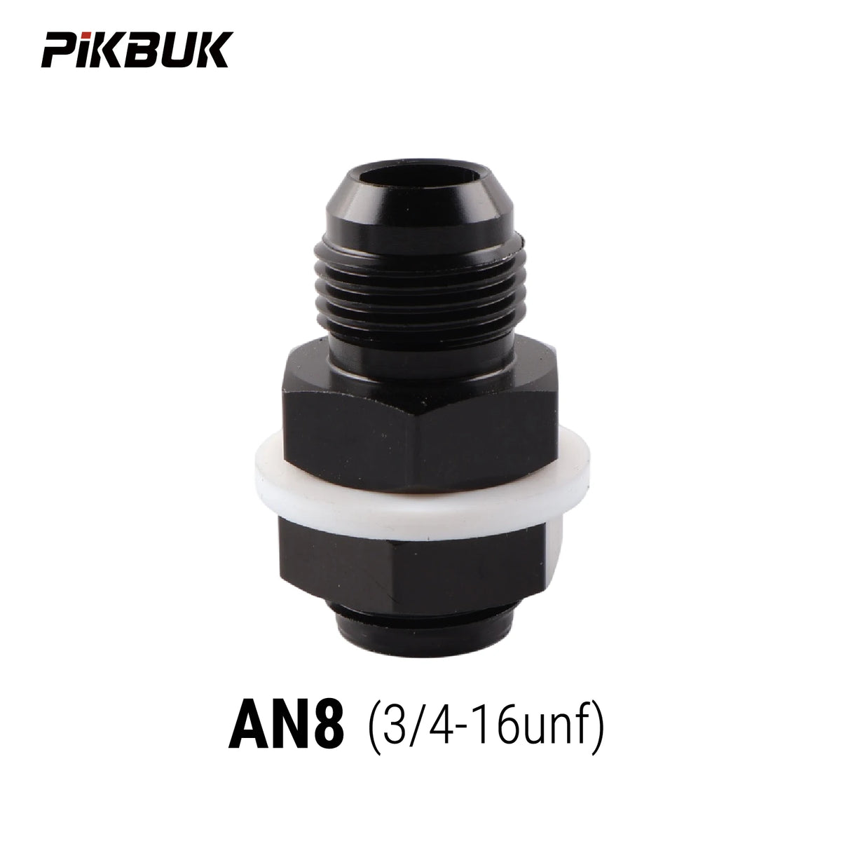 PIKBUK AN6 AN8 AN10 AN12 Fuel Cell Bulkhead Fitting Accessories Fuel Cell Bulkhead Adapter Fitting Black by InterCyprus Trading Ltd