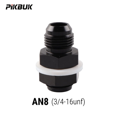PIKBUK AN6 AN8 AN10 AN12 Fuel Cell Bulkhead Fitting Accessories Fuel Cell Bulkhead Adapter Fitting Black by InterCyprus Trading Ltd