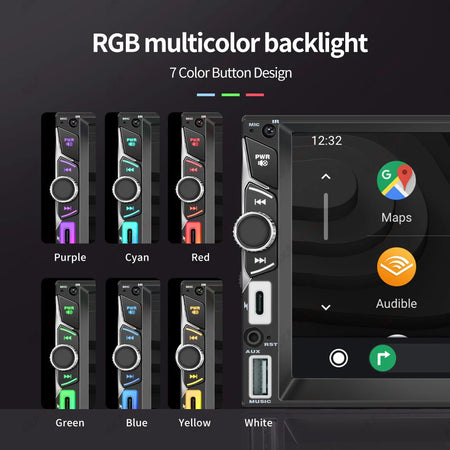 CA7080OSD 7 Inch 2DIN Car Radio - CarPlay Android Bluetooth