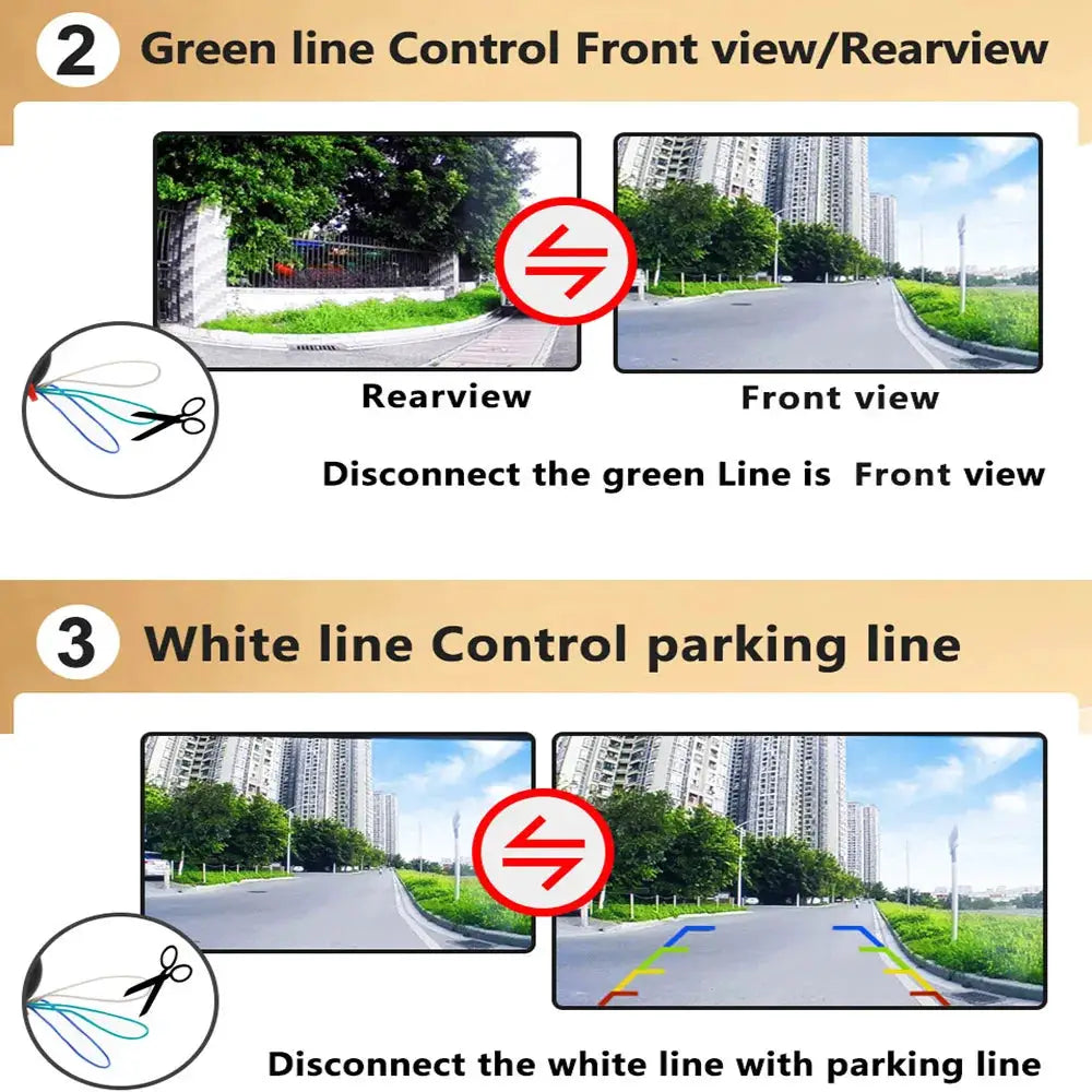 Waterproof AHD 1080P Car License Plate Rear View Camera 180° Fisheye Lens CVBS Switchable Reverse Parking Backup Camera by InterCyprus Trading Ltd