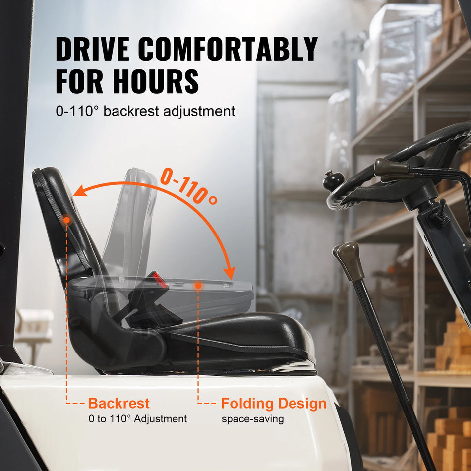 Fotel do wózka widłowego składany z regulowanym oparciem komfortowym