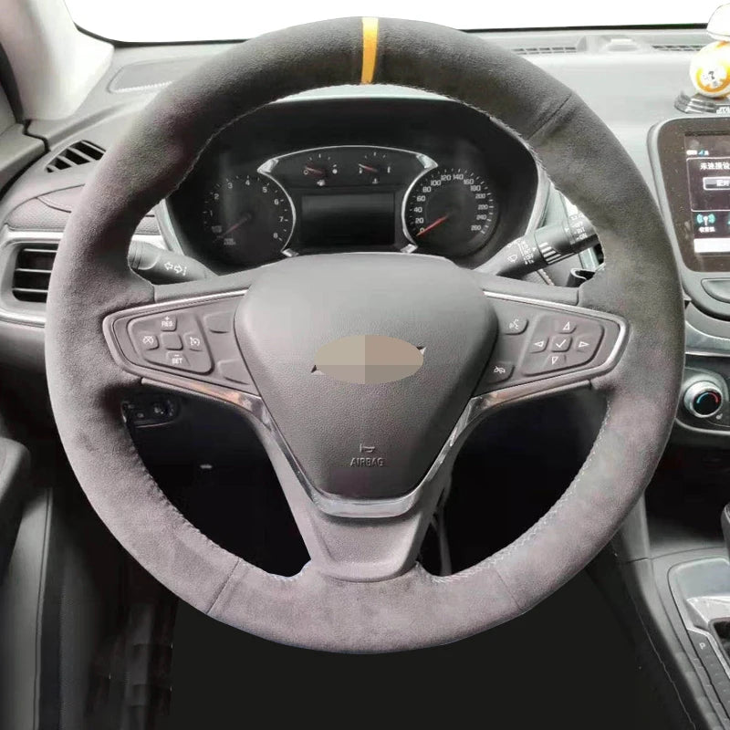 Cubierta de volante de ante negro para Chevrolet Malibu Buick