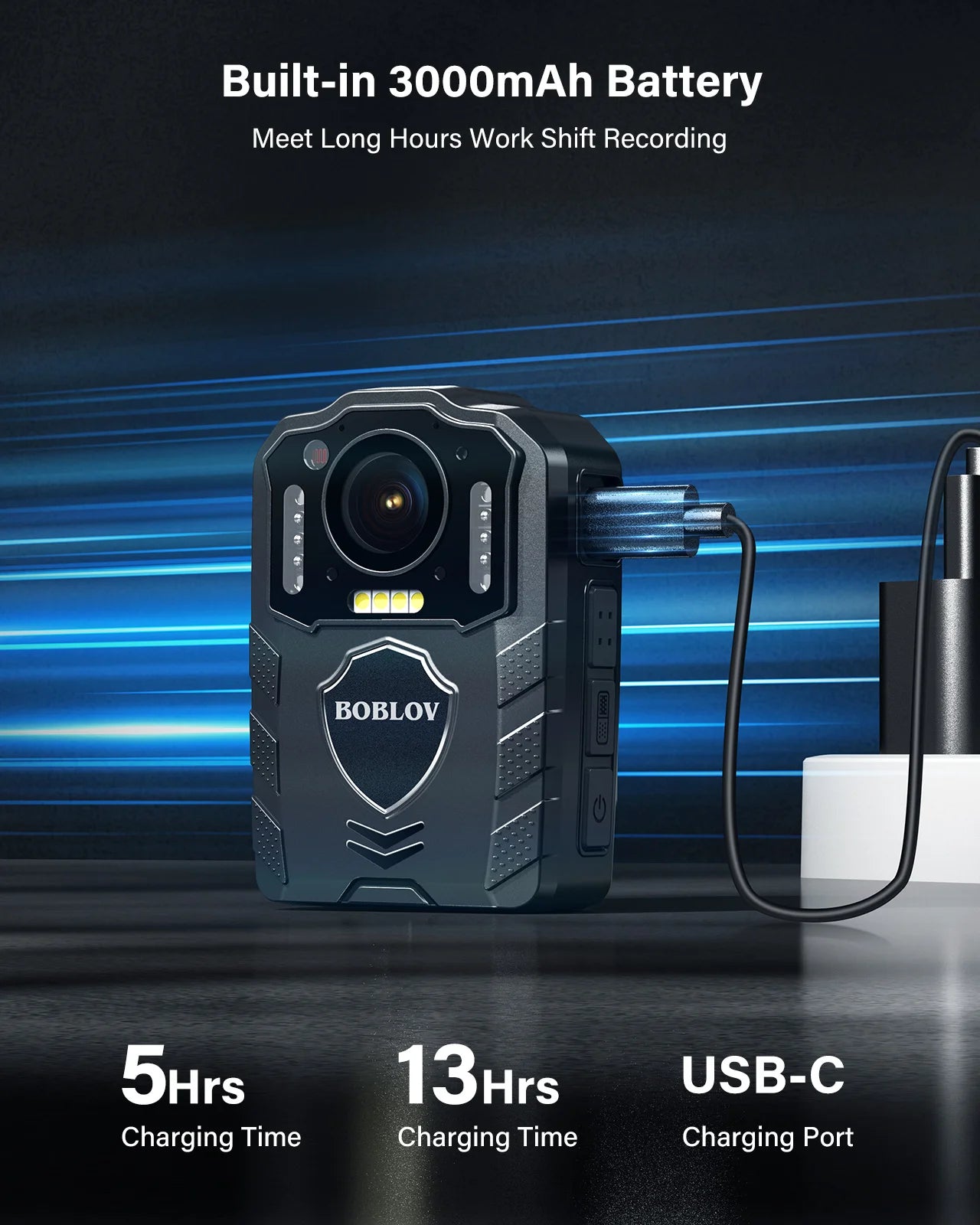 BOBLOV KJ25 1080p Body Cam with Night Vision and 13-Hour Battery