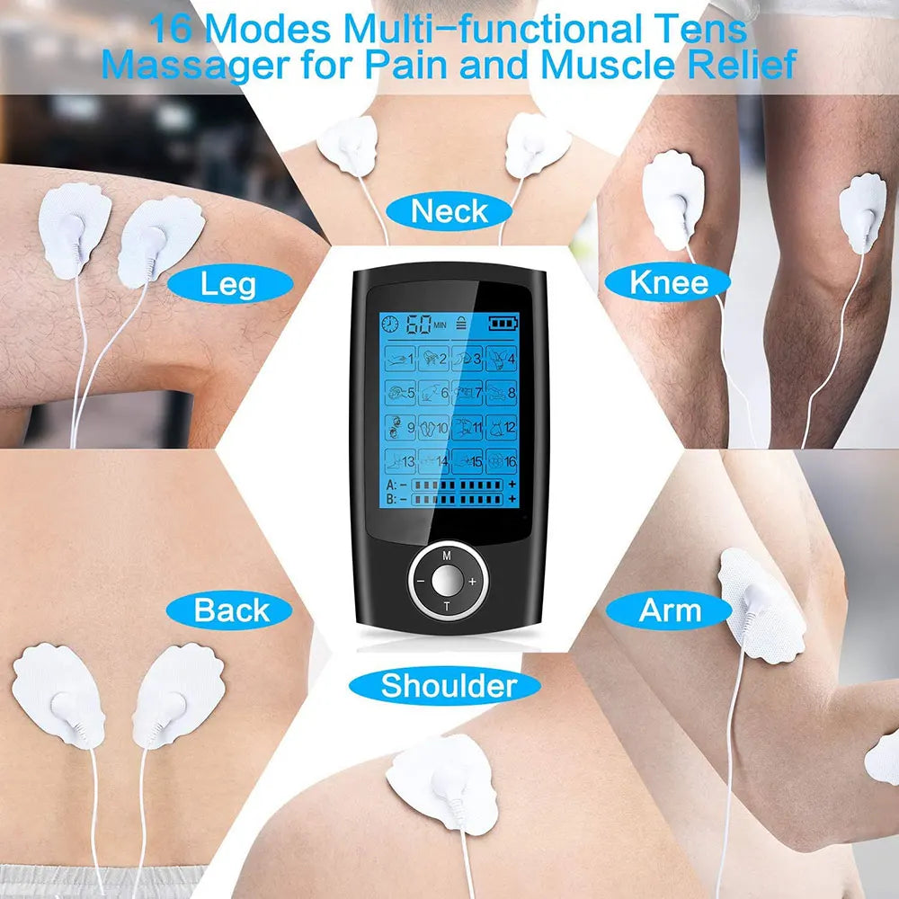 16 Mode Tens Machine Ems &ndash; Pain Relief Muscle Relaxation
