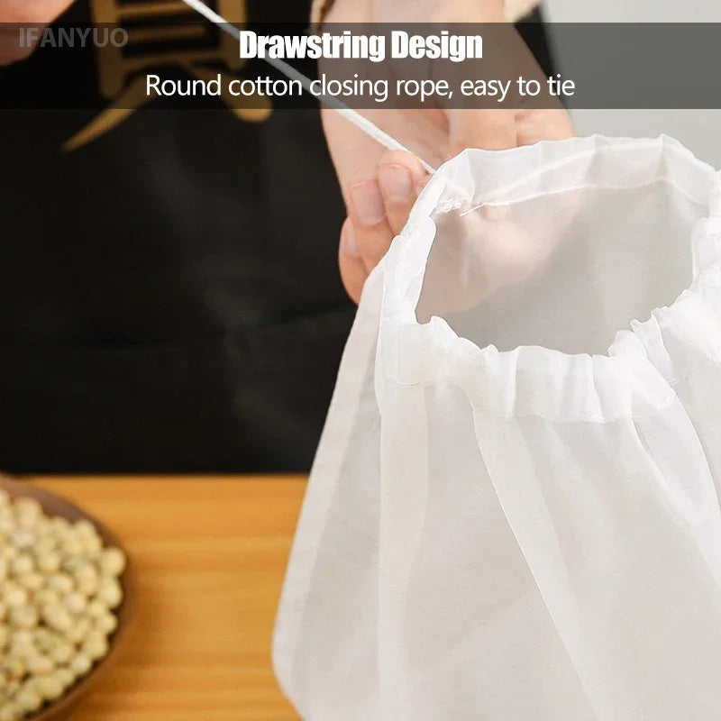 Reusable Nylon Food Filter Bag for Soy Milk, Nut Milk, Tea, and More
