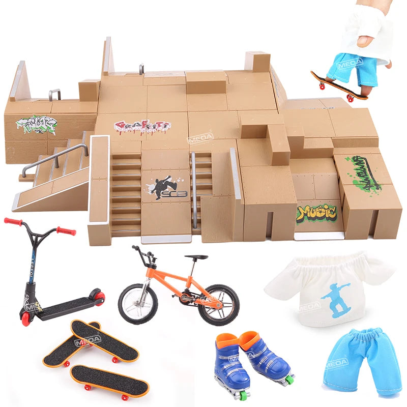 MEOACE Finger Skateboard Ramp Set &ndash; Fun Mini Skatepark Kit