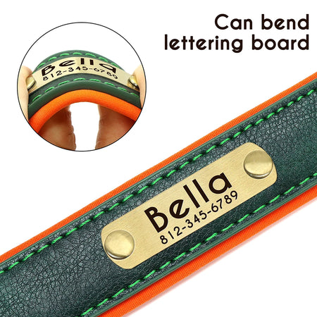 Personalised Leather ID Collar with Free Engraving for Dogs
