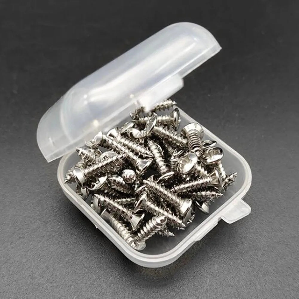 Miwayer Guitar Pickguard Screws 50 Pcs Box &ndash; Heavy Duty Iron Silver