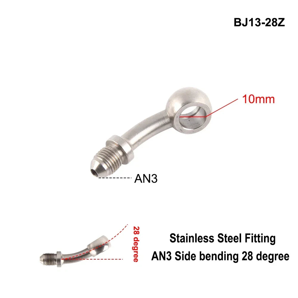 Stainless Steel Hydraulic Brake Banjo Fitting With AN3 M10x1 For Motorcycles by InterCyprus Trading Ltd