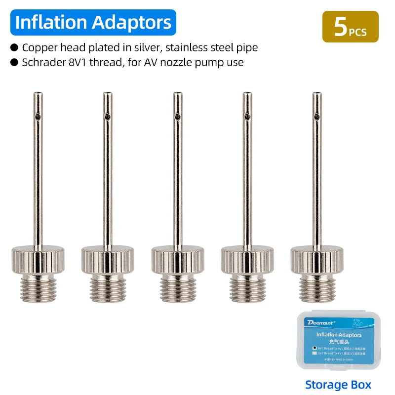 Deemount Pump Needle Adaptor &ndash; Durable Copper Head for Sports Ball Inflation AV Thick 5pcs / CHINA