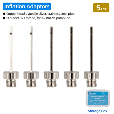 Deemount Pump Needle Adaptor &ndash; Durable Copper Head for Sports Ball Inflation AV Thick 5pcs / CHINA