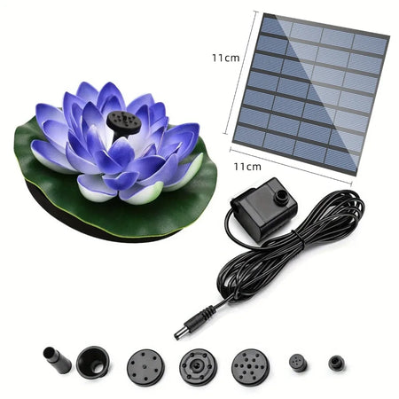 1.2W Mini Lotus Solar Fountain &ndash; Floating Solar Pond Decor Purple
