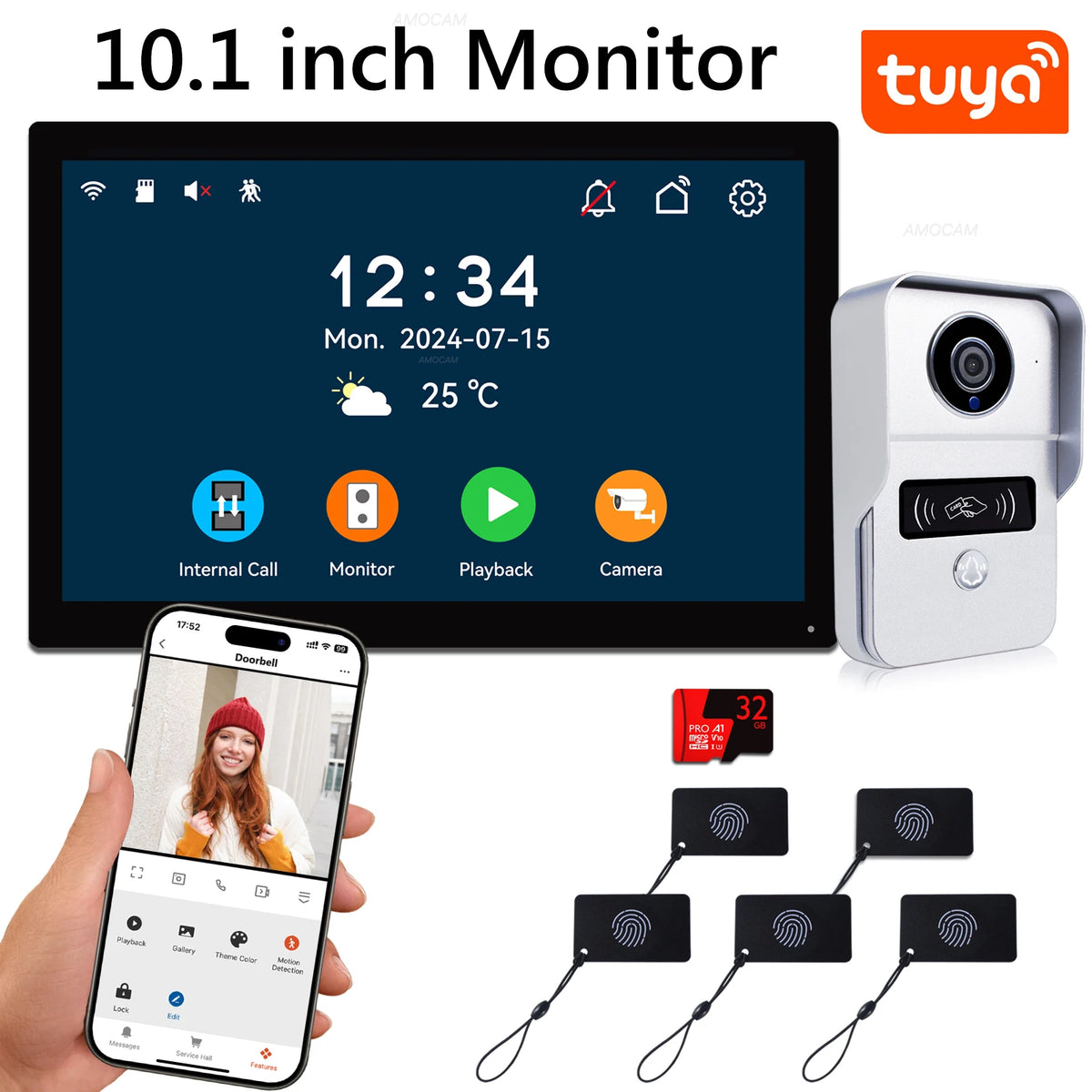 2 Wire Digital Video Intercom System &ndash; 1080P Doorbell 10.1 inch Screen