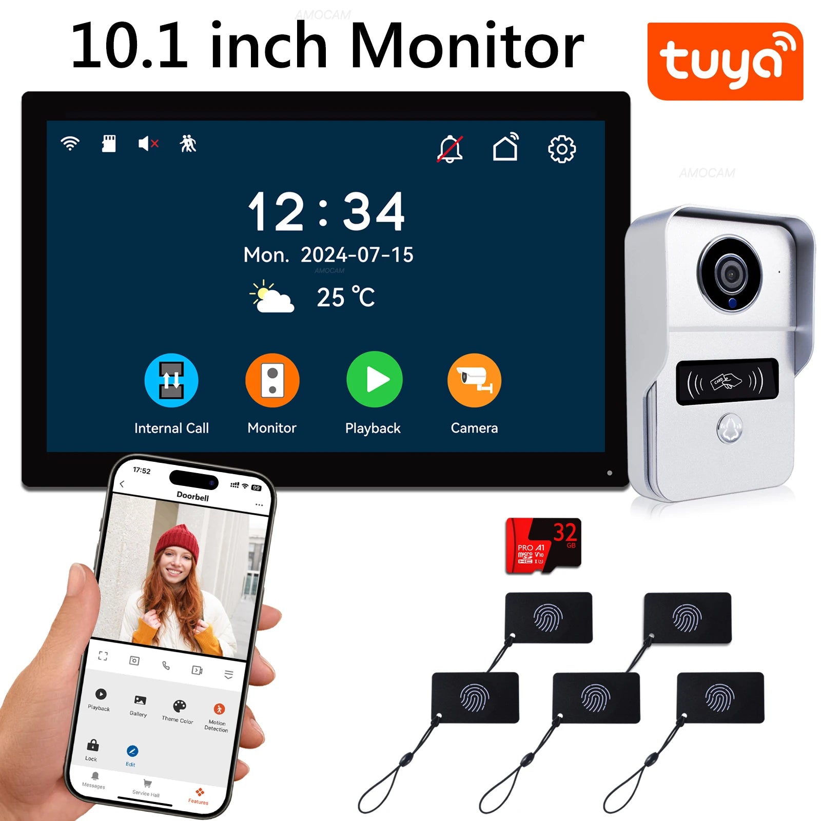 2 Wire Digital Video Intercom System &ndash; 1080P Doorbell 10.1 inch Screen