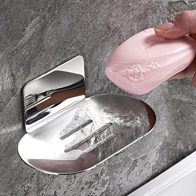Ανοξείδωτο χάλυβα σαπούνι ντους δωρεάν διάτρηση τοίχο τοποθετημένο σαπούνι πιάτο μπάνιου σαπούνι δίσκο σαμπουάν ράφια ράφια διοργανωτές