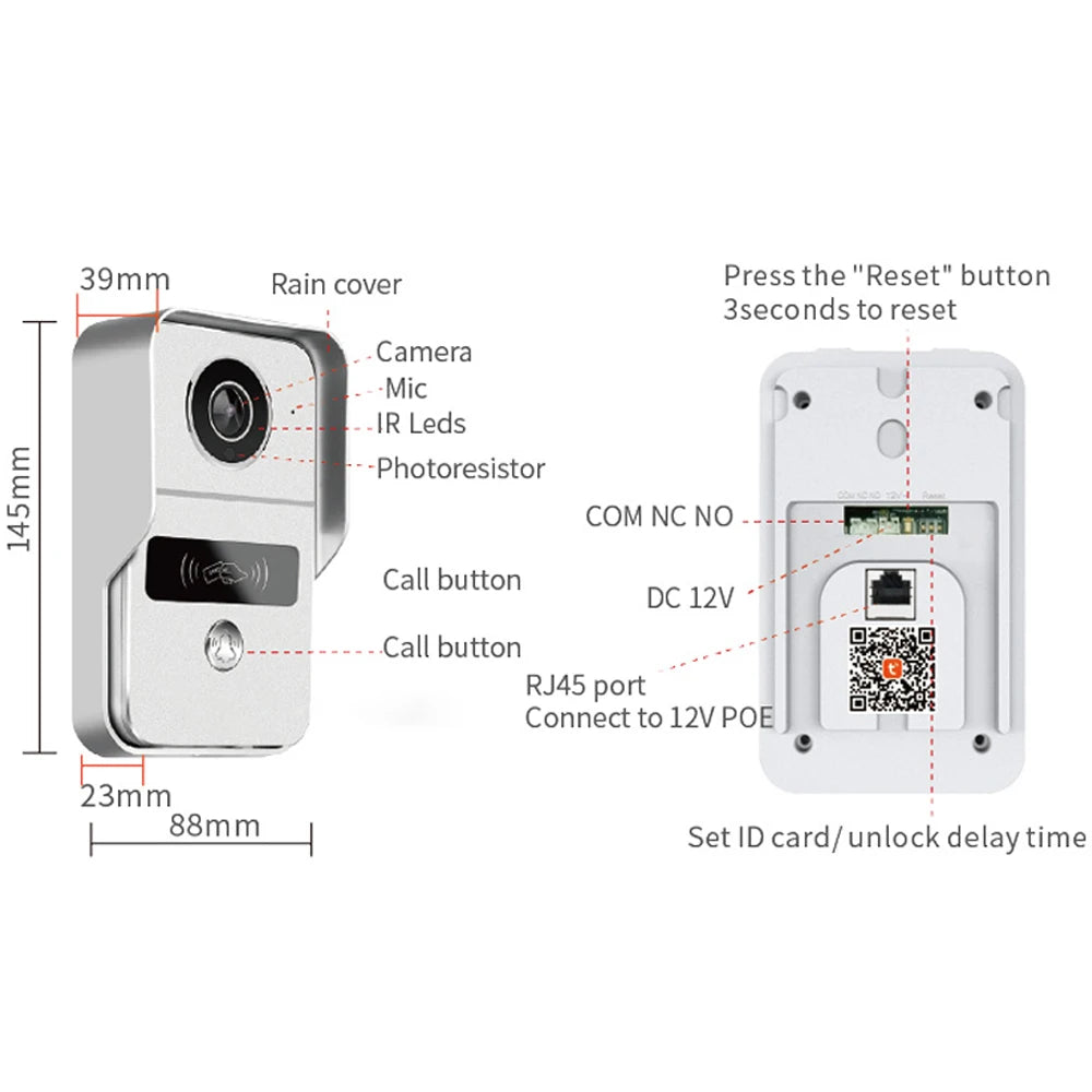 Tuya App 1080P Wifi IP Video Doorbell &ndash; Remote Unlock