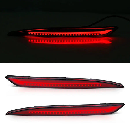 For Tesla Model 3 Model Y 2018 2019 2020 2021 2022 Led Rear Bumper Reflector 3 Functions Brake Light Dynamic Fog Light Red Smoke by InterCyprus Trading Ltd