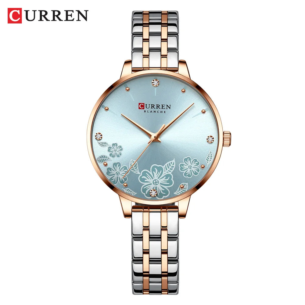 CURREN Ultra Thin Stainless Steel Women&rsquo;s Quartz Watch blue