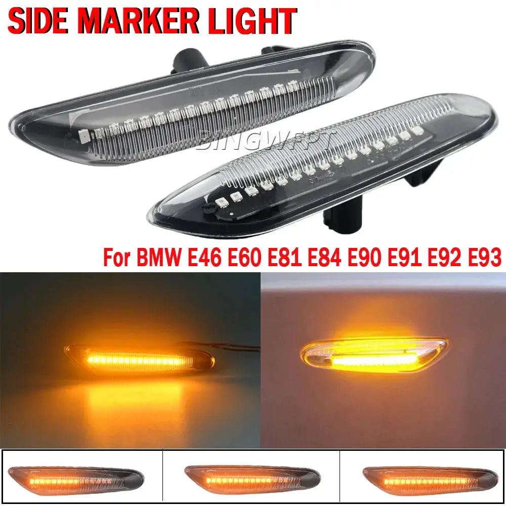 LED Turn Signal Side Marker Light Dynamic Flasher Blinker For BMW E46 E60 E61 E90 E91 E81 E87 E82 E88 E83 E84 E92 E93 X3 X1 by InterCyprus Trading Ltd