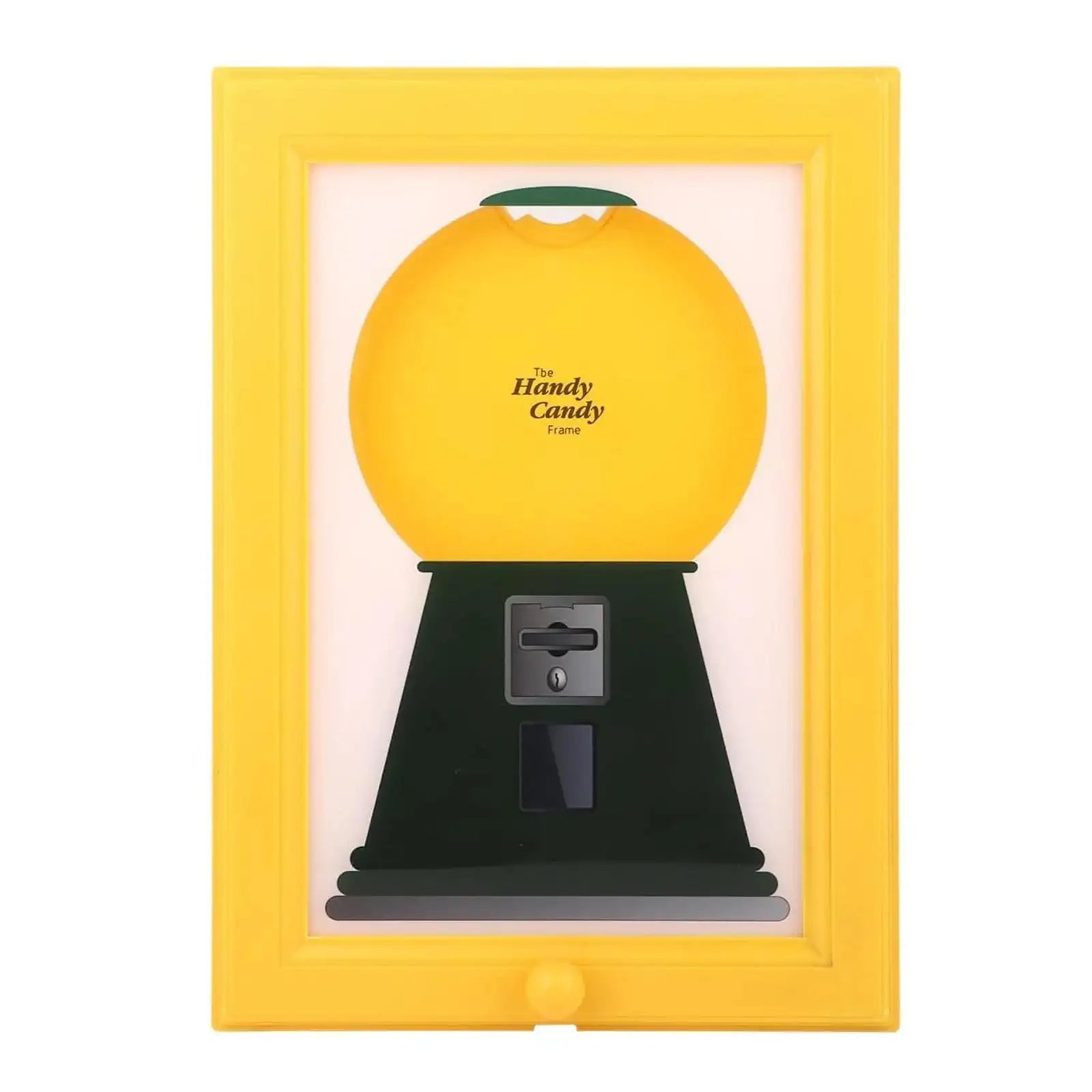 2 In 1 Candy Dispenser Picture Frame Wall Mounted Snack Yellow