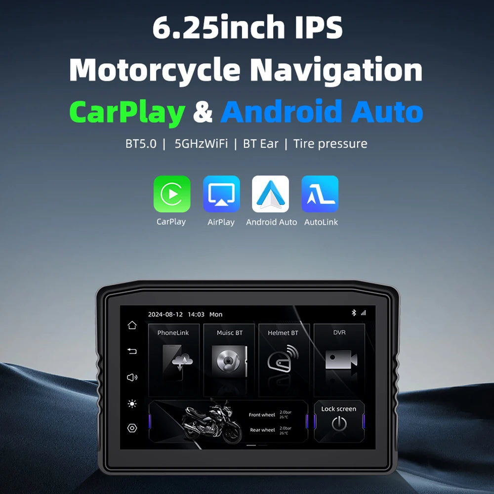 EKIY 6.25 Inch Portable Digital Dashboard &ndash; Wireless CarPlay and Anti Theft Screen