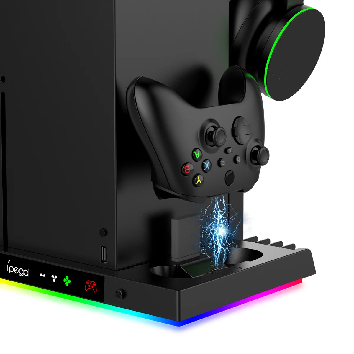 Cooling Fan &amp; Charging Station for Xbox Series X &ndash; Optimize Performance with RGB Lighting