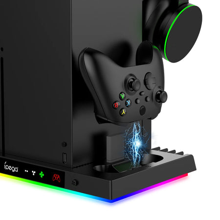 Cooling Fan &amp; Charging Station for Xbox Series X &ndash; Optimize Performance with RGB Lighting