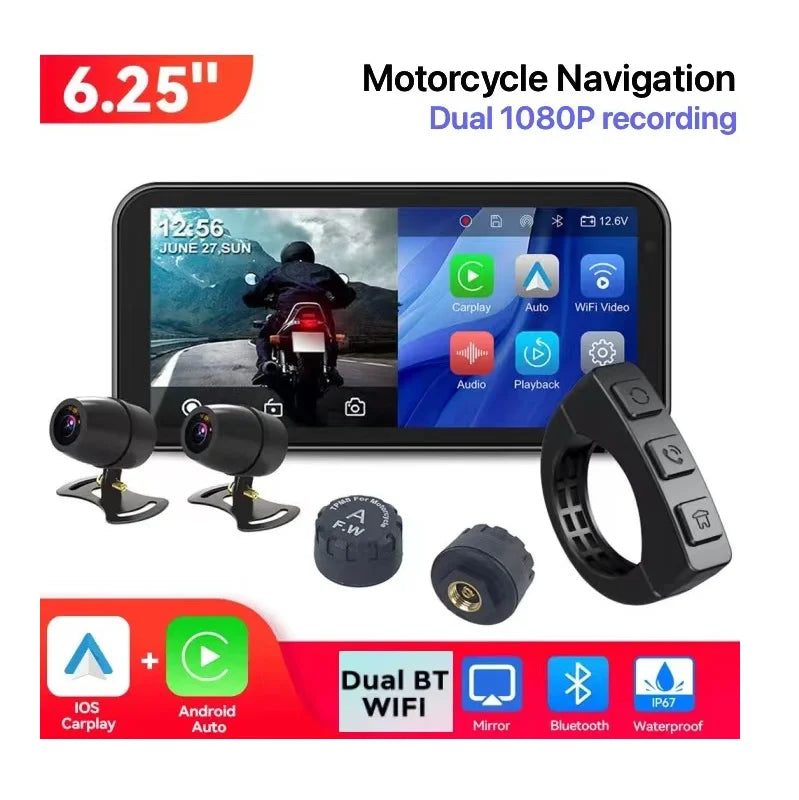 TOTNG 6.25 Inch Portable Smart Display &ndash; IP67 Waterproof Navigation with Dual Bluetooth
