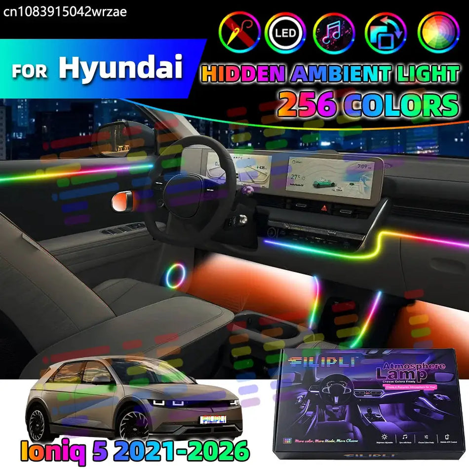 Acrylic LED Ambient Lamp With APP Control For Hyundai Ioniq 5 2021-2026 by InterCyprus Trading Ltd