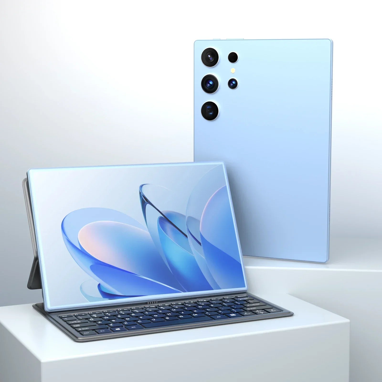 New S25 Pro Tablet 10.1 Inch &ndash; Snapdragon 8 Gen2 with 16GB RAM and 1TB Storage 12GB 256GB / Blue and keyboard